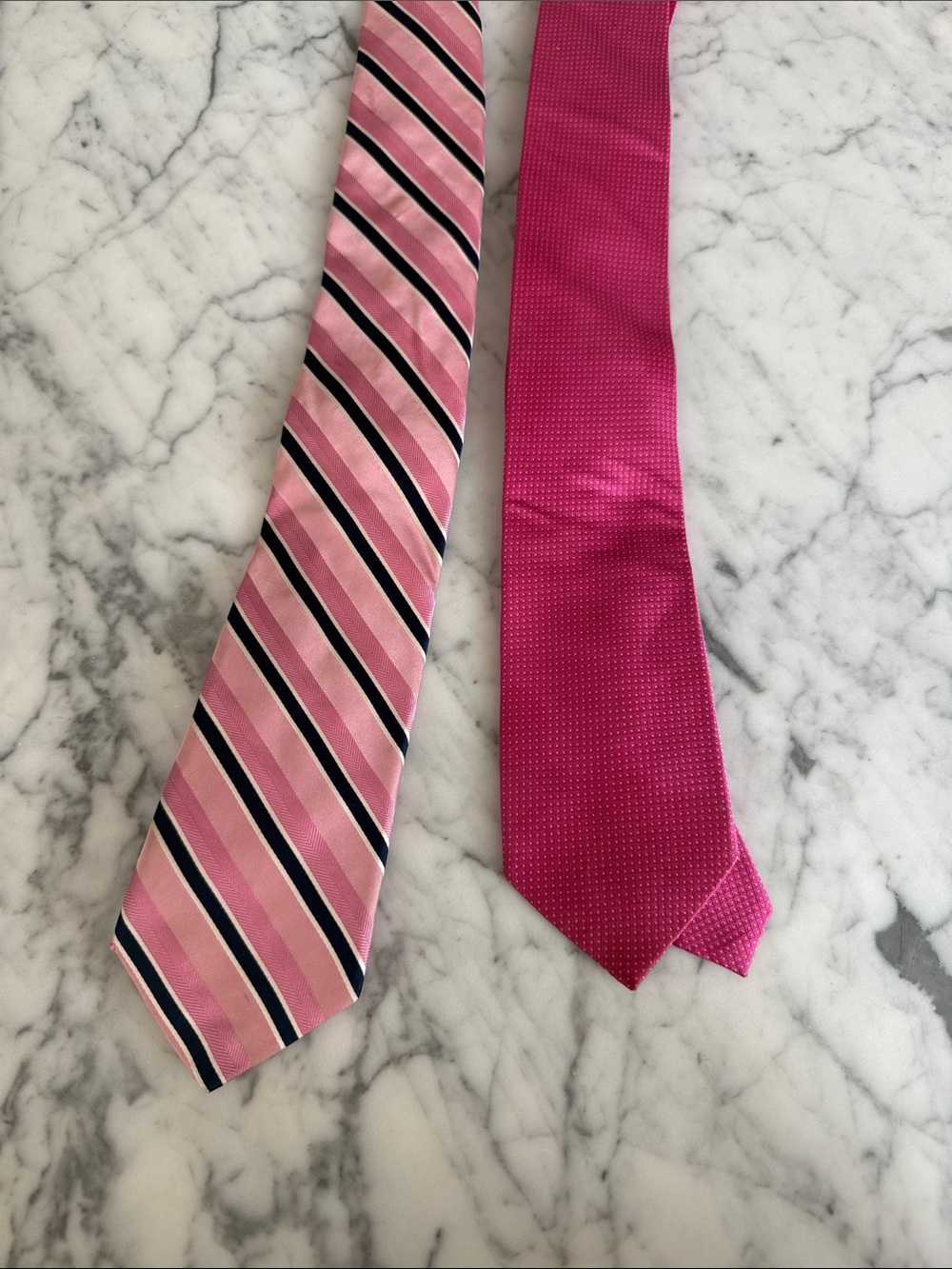 Nautica + Nordstrom Pink Striped and Solid Pink Tie Pair